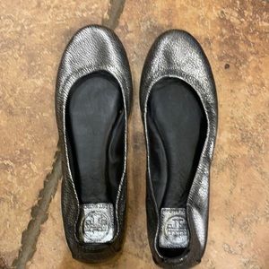 Tory Burch pewter ballet flats
